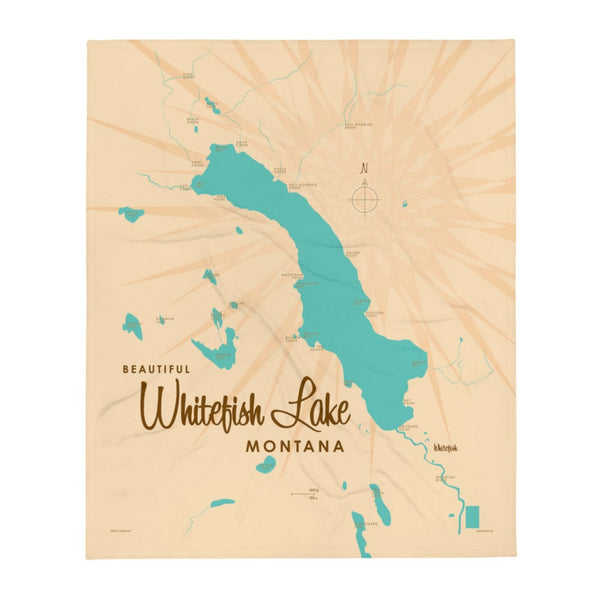 Whitefish Lake Montana Throw Blanket