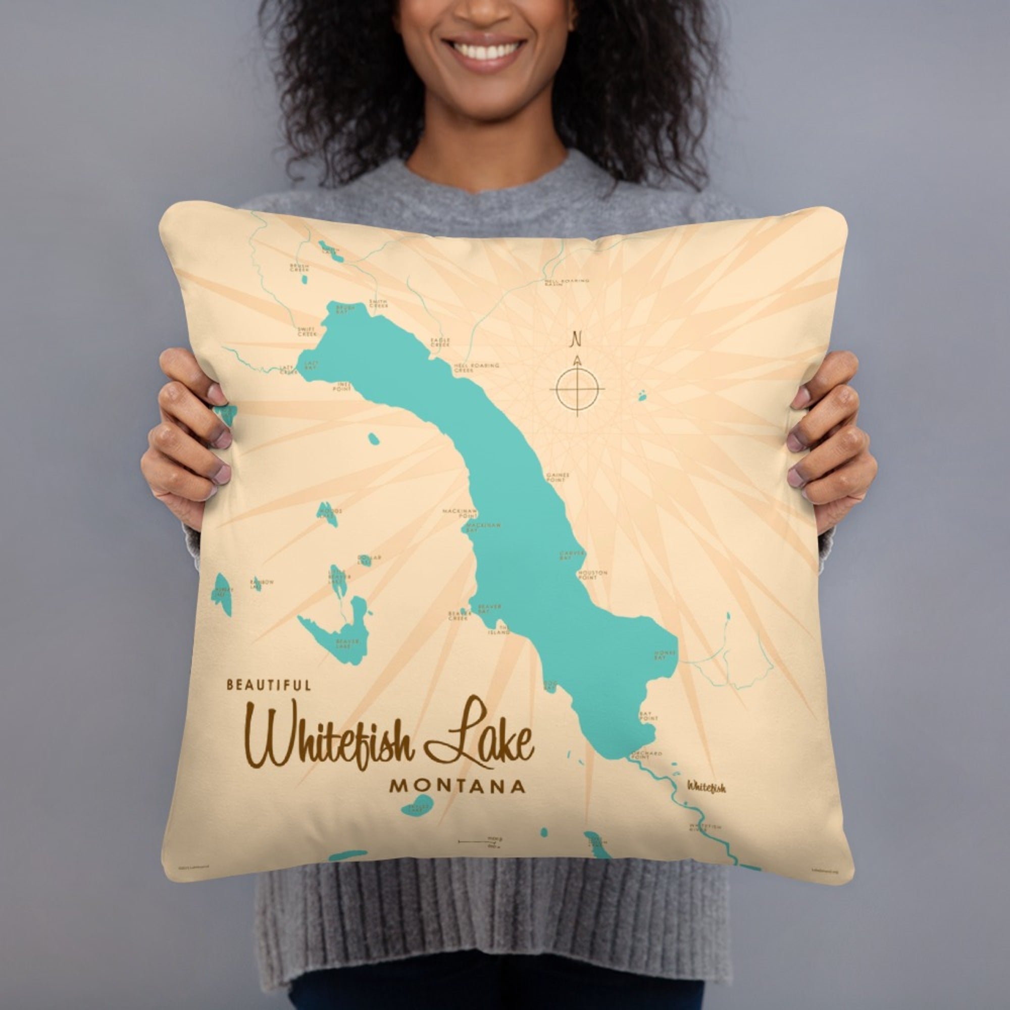 Whitefish Lake Montana Pillow