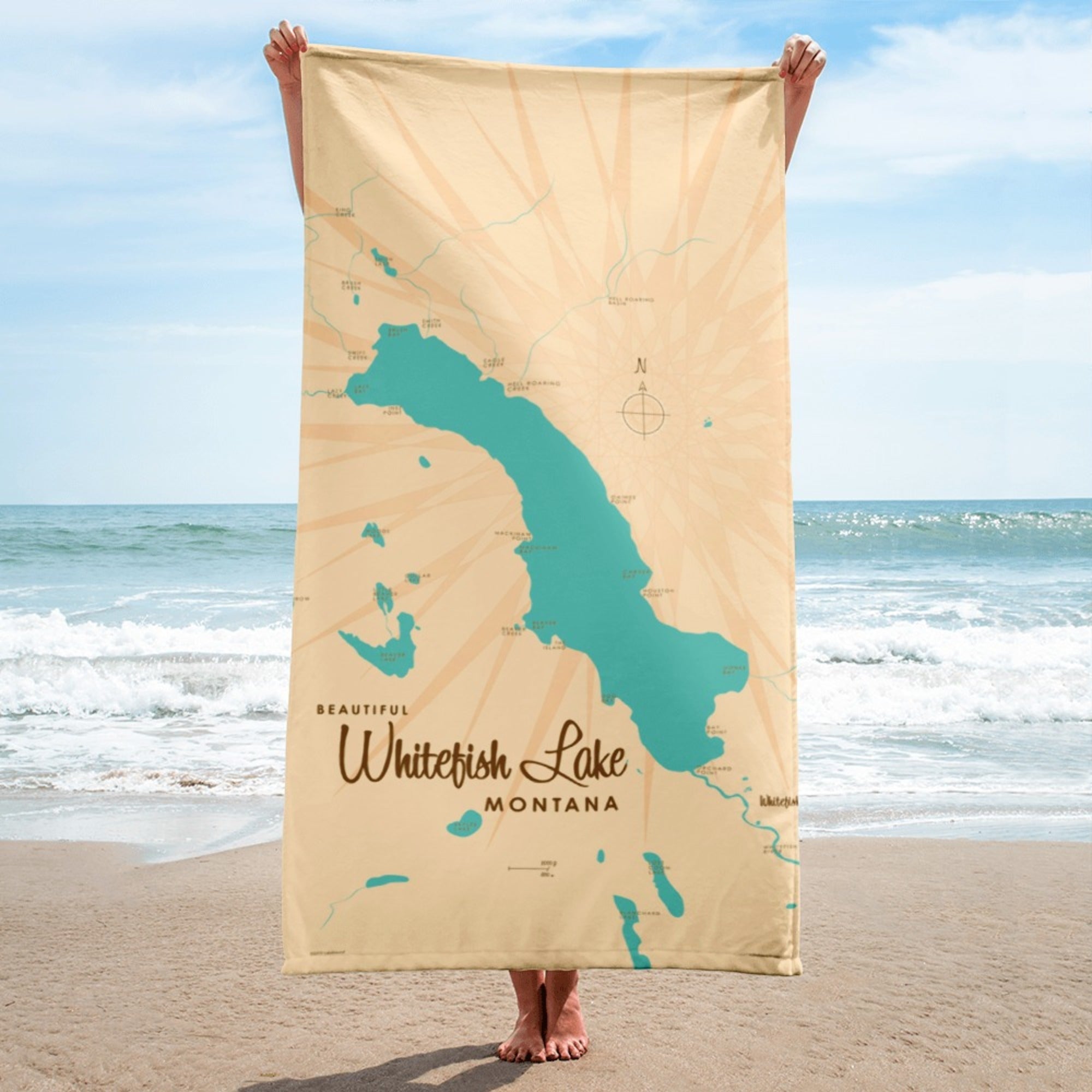 Whitefish Lake Montana Beach Towel