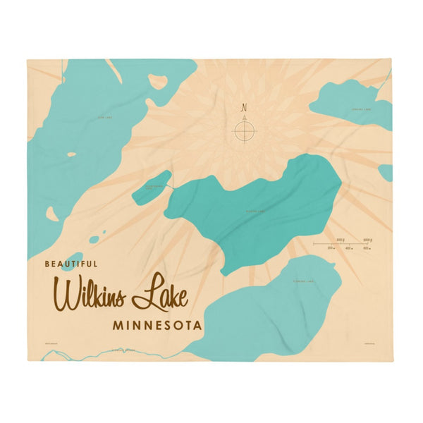 Wilkins Lake Minnesota Throw Blanket
