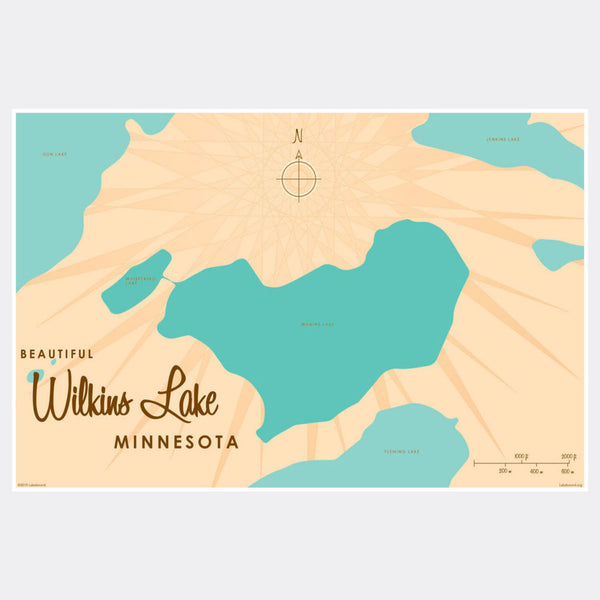 Wilkins Lake Minnesota, Paper Print