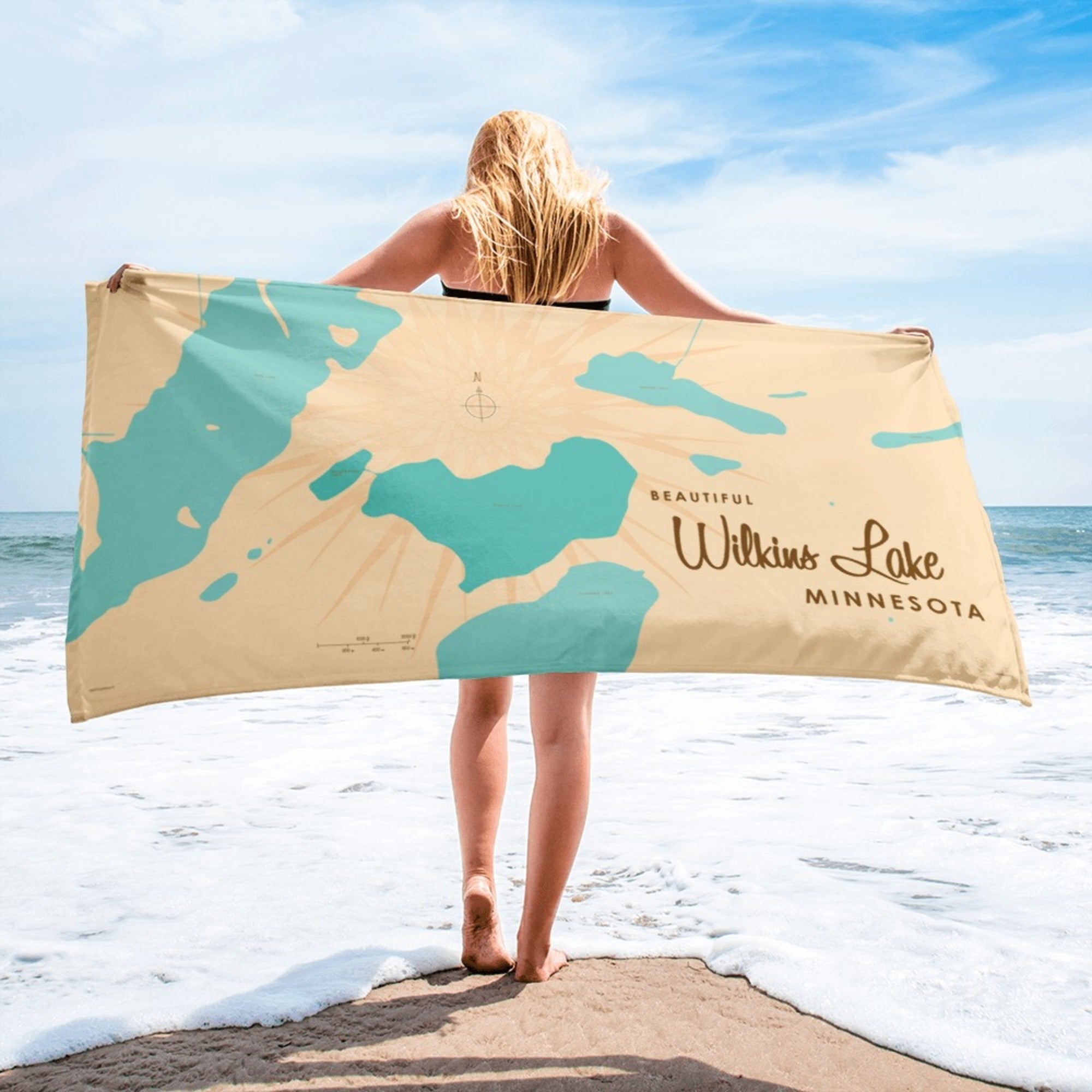 Wilkins Lake Minnesota Beach Towel