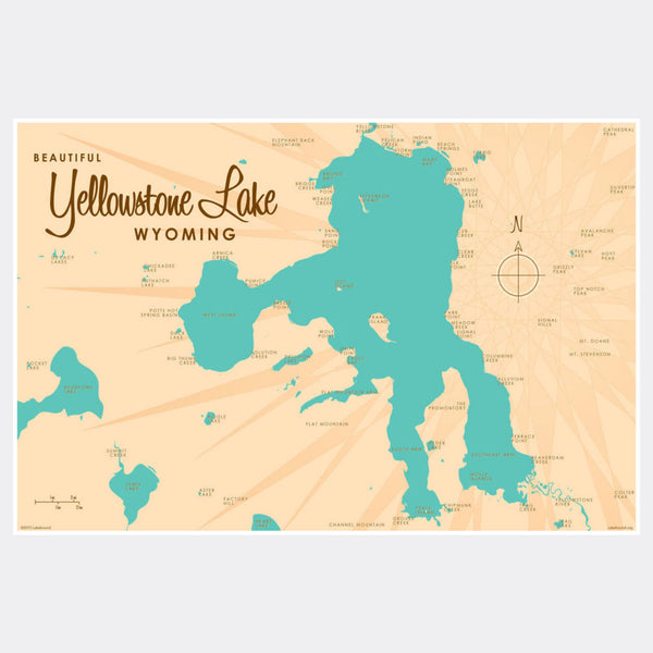 Yellowstone Lake Wyoming, Paper Print