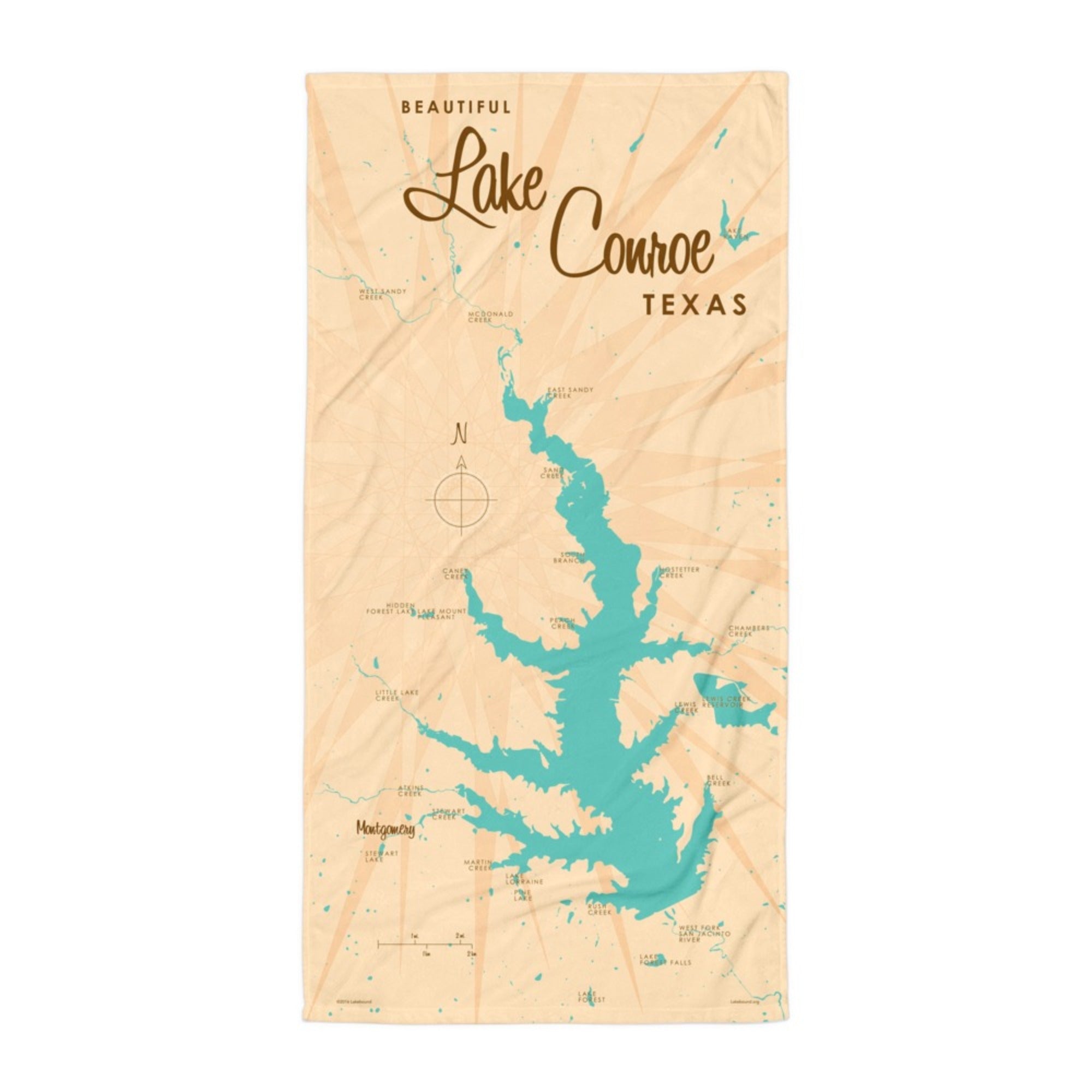 Lake Conroe Texas Beach Towel