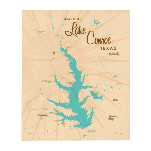 Lake Conroe Texas Throw Blanket