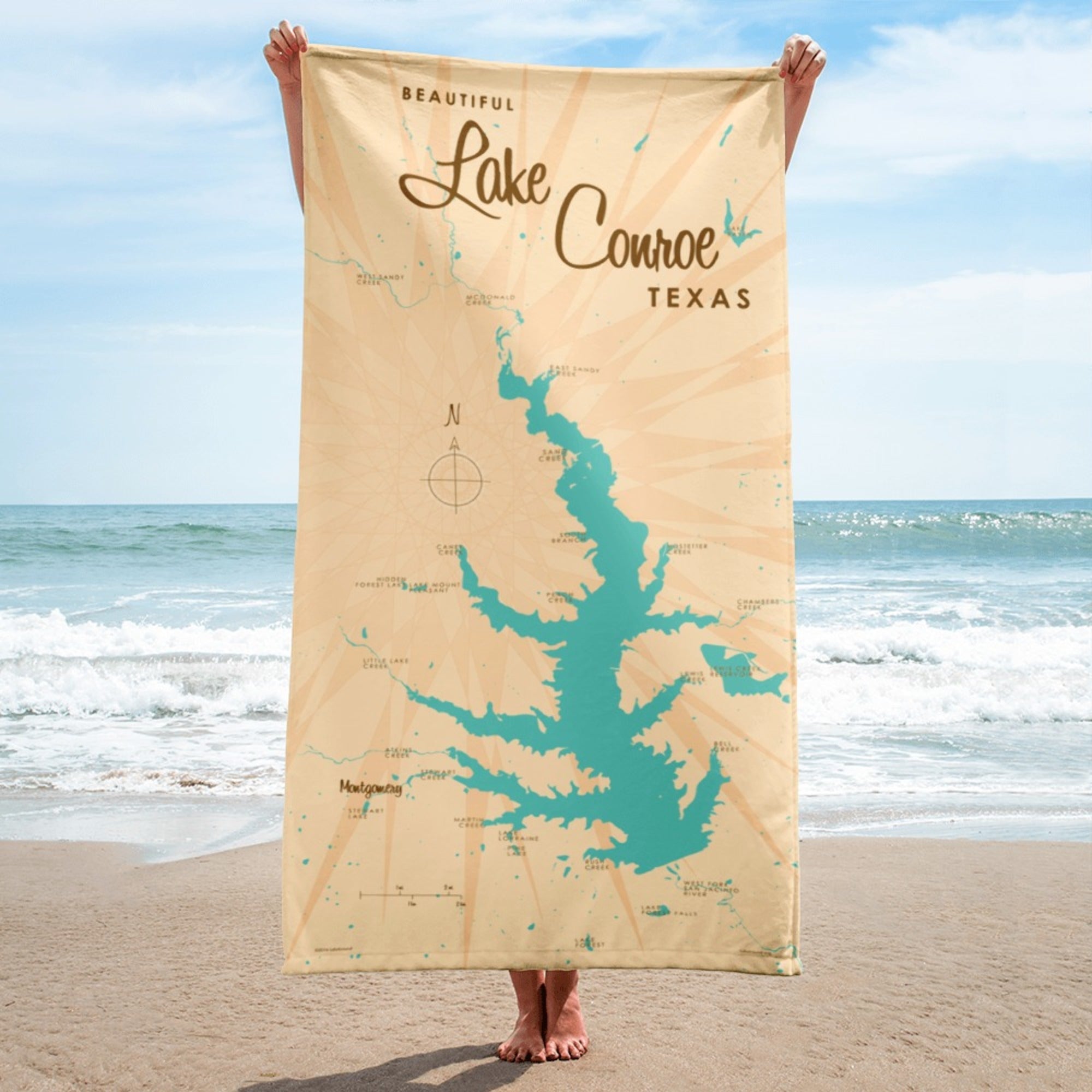 Lake Conroe Texas Beach Towel