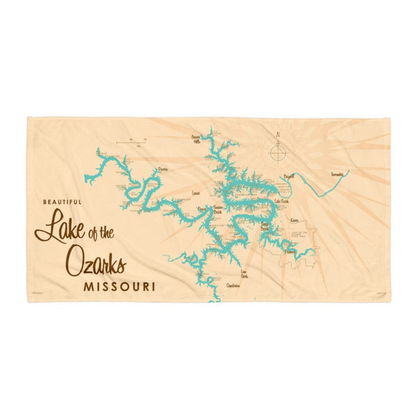 Lake of the Ozarks Missouri (without Mile Markers) Beach Towel