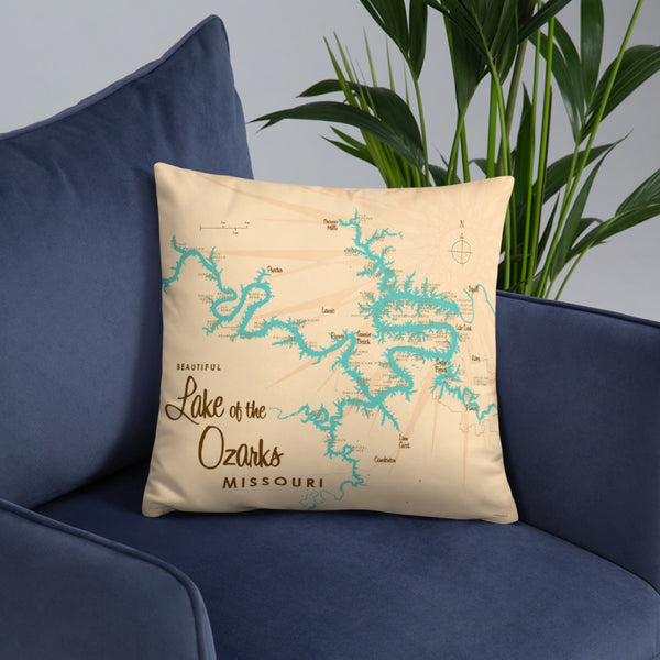 Lake of the Ozarks Missouri (without Mile Markers) Pillow