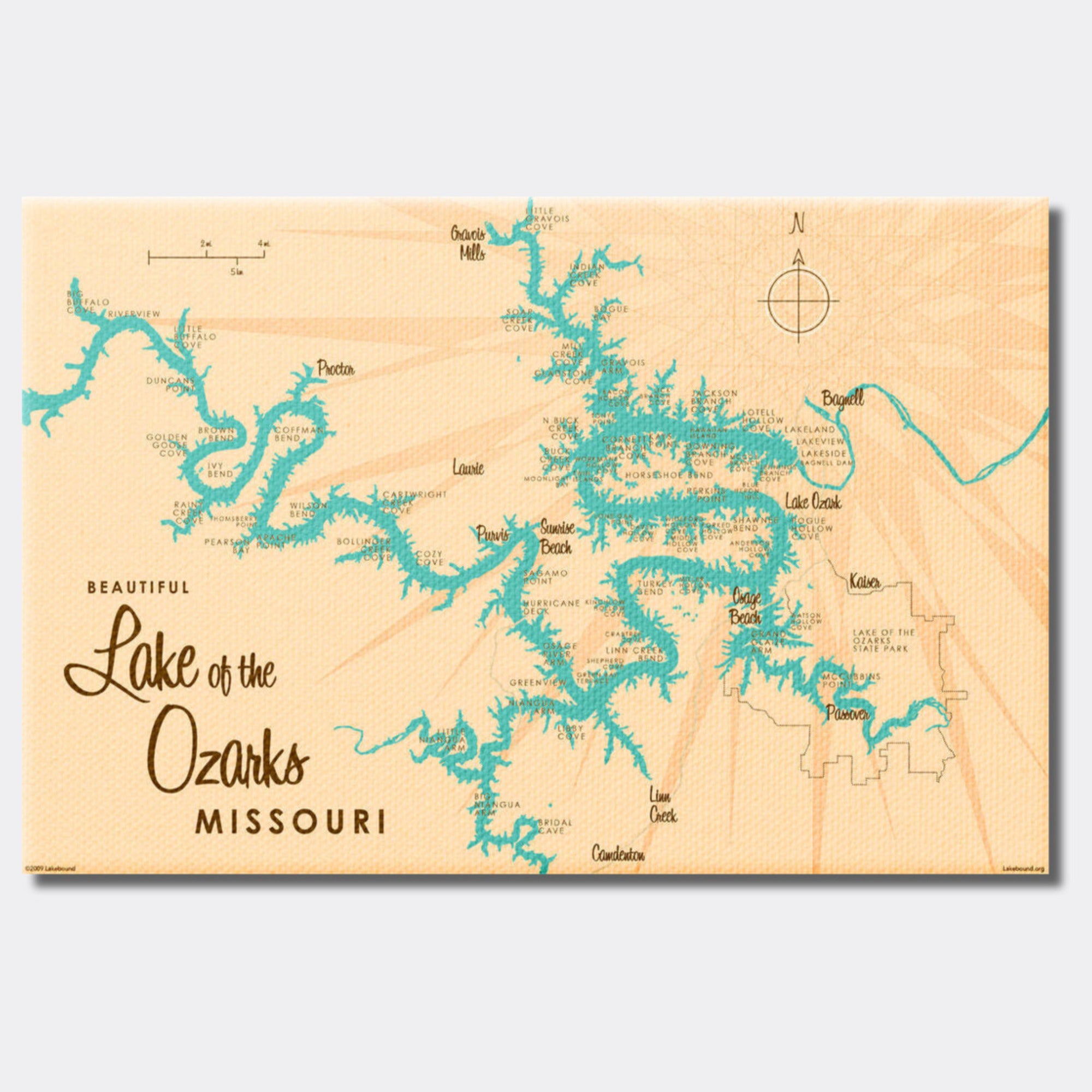 Lake of the Ozarks Missouri (without Mile Markers), Canvas Print