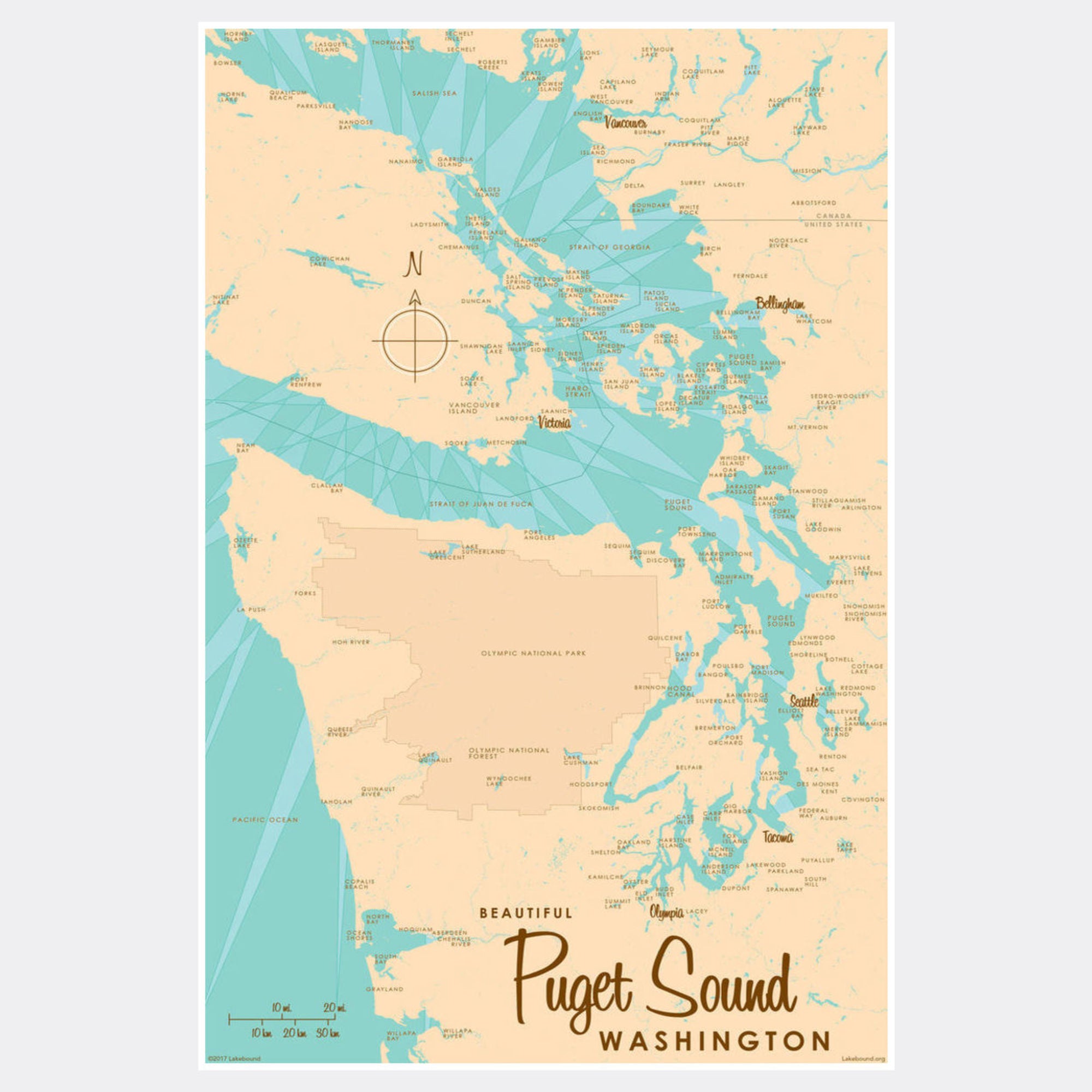Puget Sound Washington, Paper Print