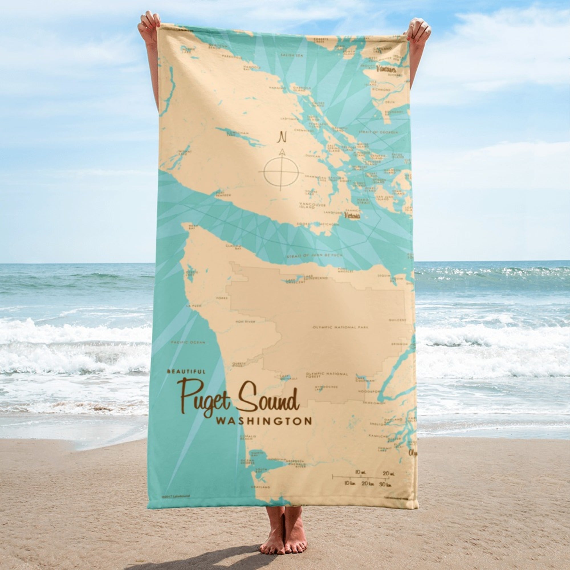 Puget Sound Washington Beach Towel