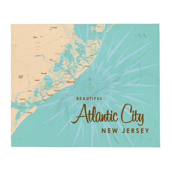 Atlantic City New Jersey Throw Blanket