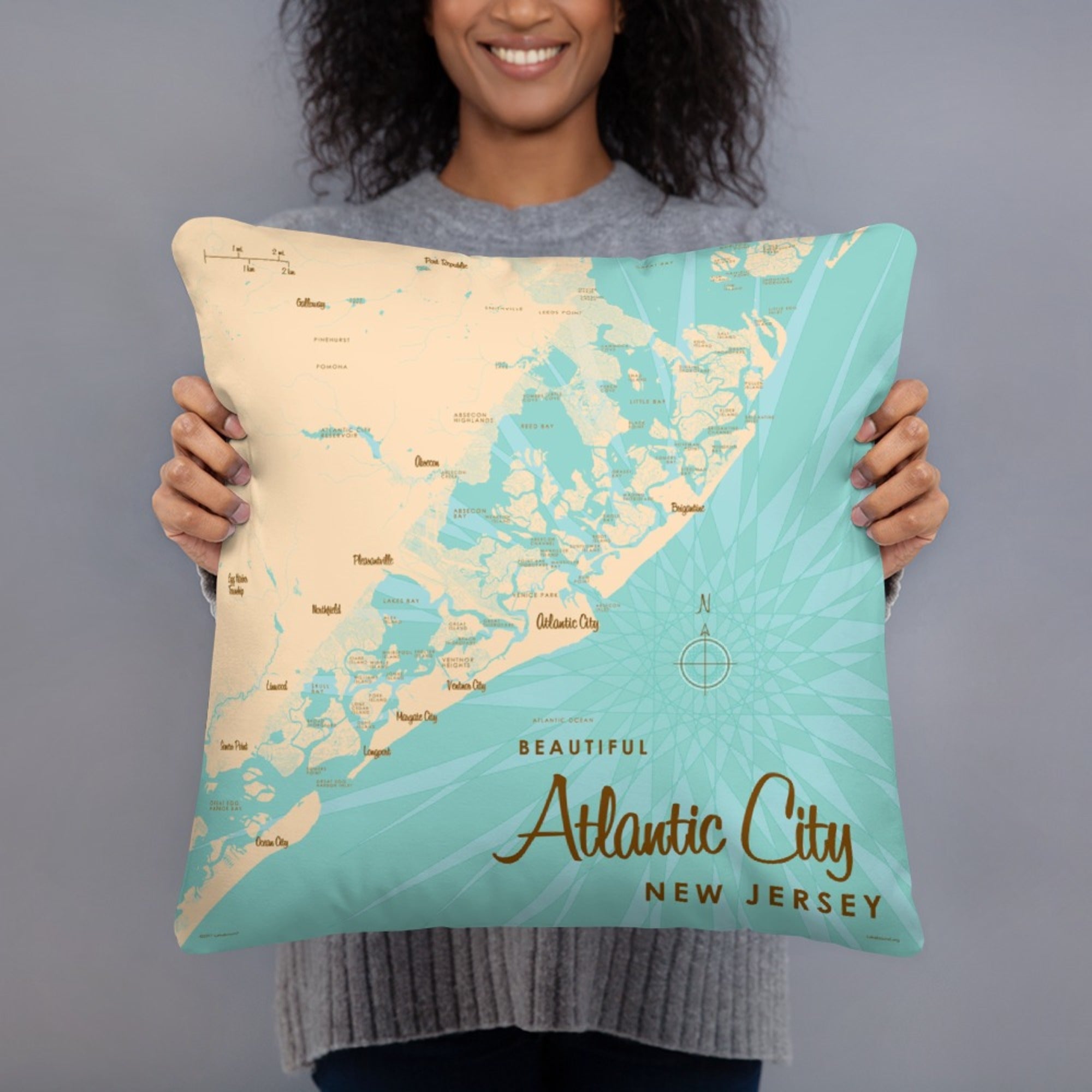 Atlantic City New Jersey Pillow