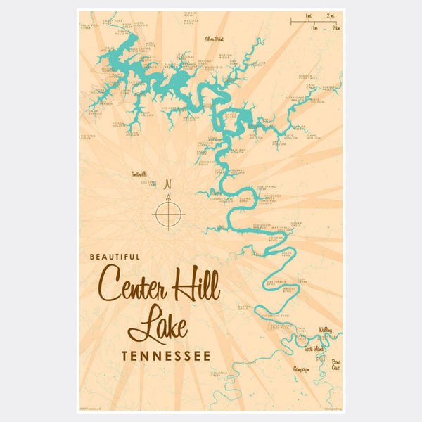 Center Hill Lake, Tennessee, Paper Print