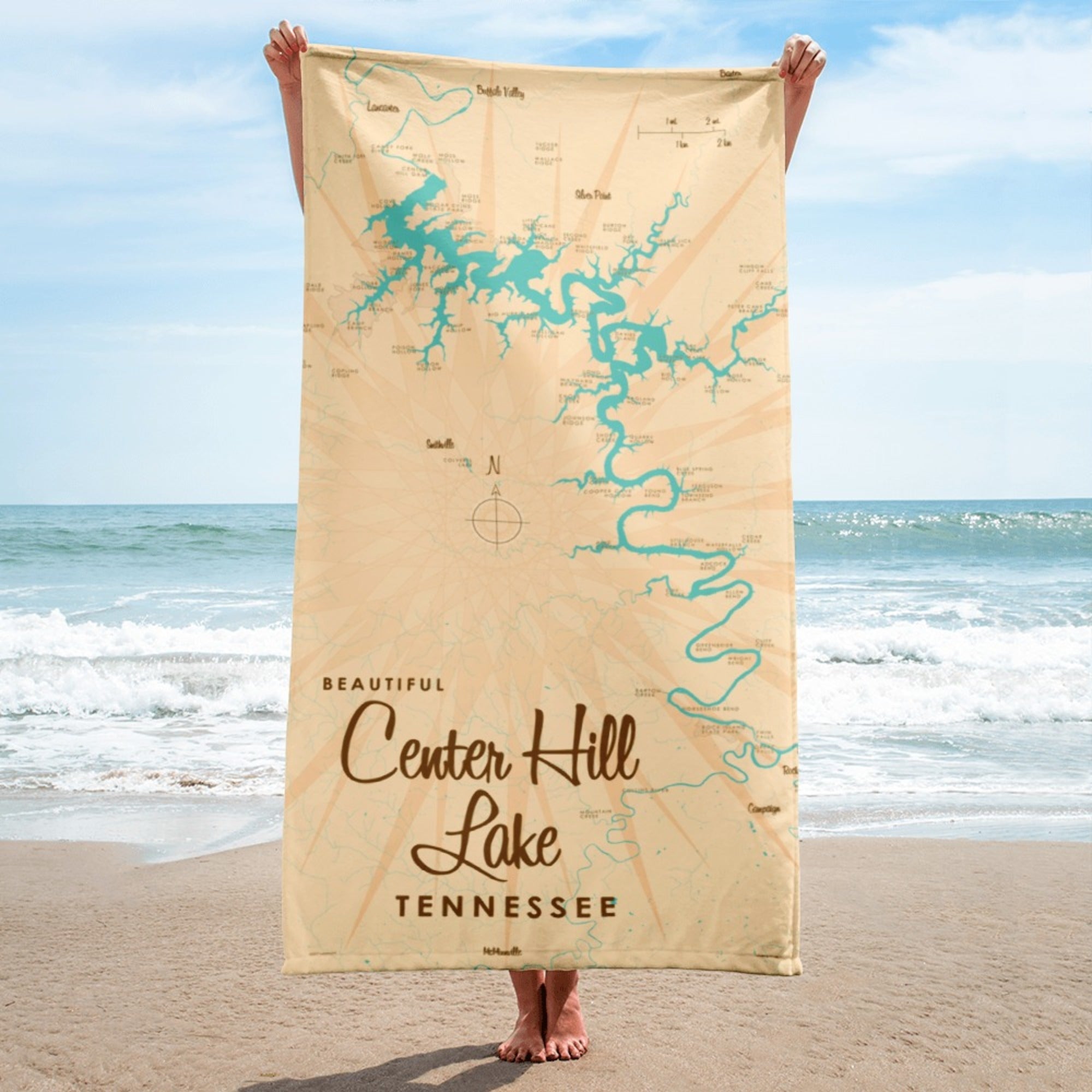 Center Hill Lake Tennessee Beach Towel