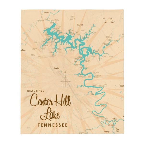 Center Hill Lake Tennessee Throw Blanket