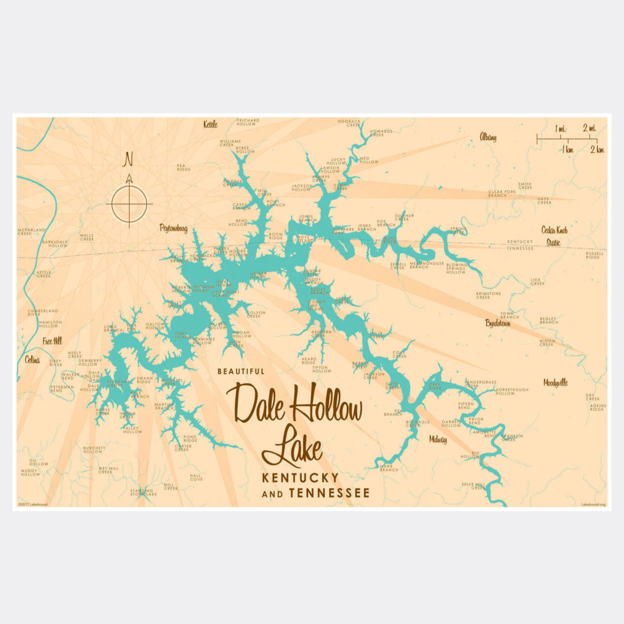 Dale Hollow Lake, Kentucky & Tennessee, Paper Print