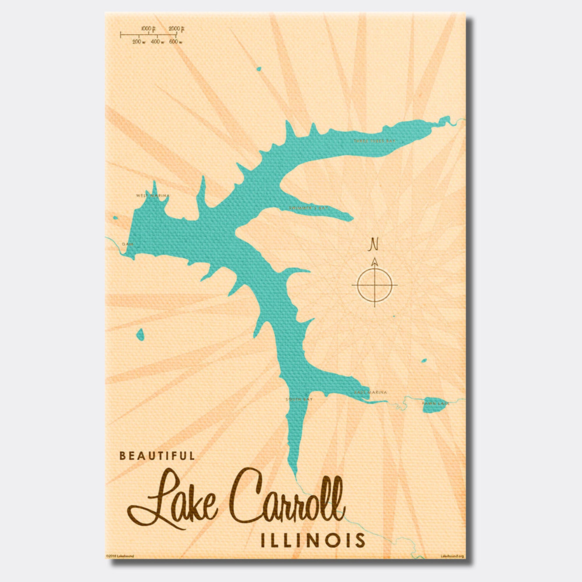 Lake Carroll Illinois, Canvas Print