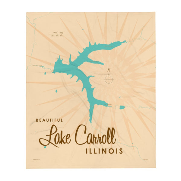 Lake Carroll Illinois Throw Blanket