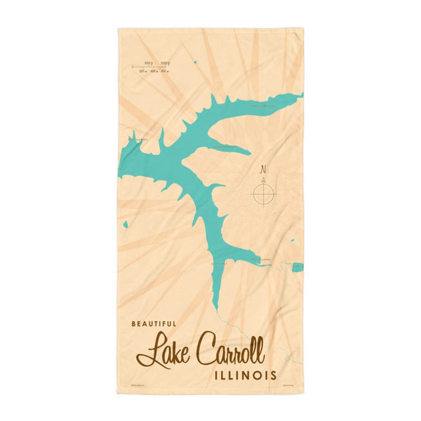 Lake Carroll Illinois Beach Towel