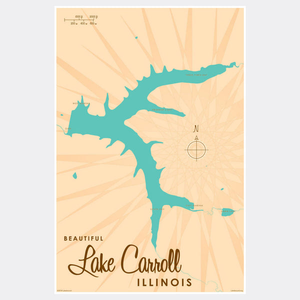 Lake Carroll Illinois, Paper Print