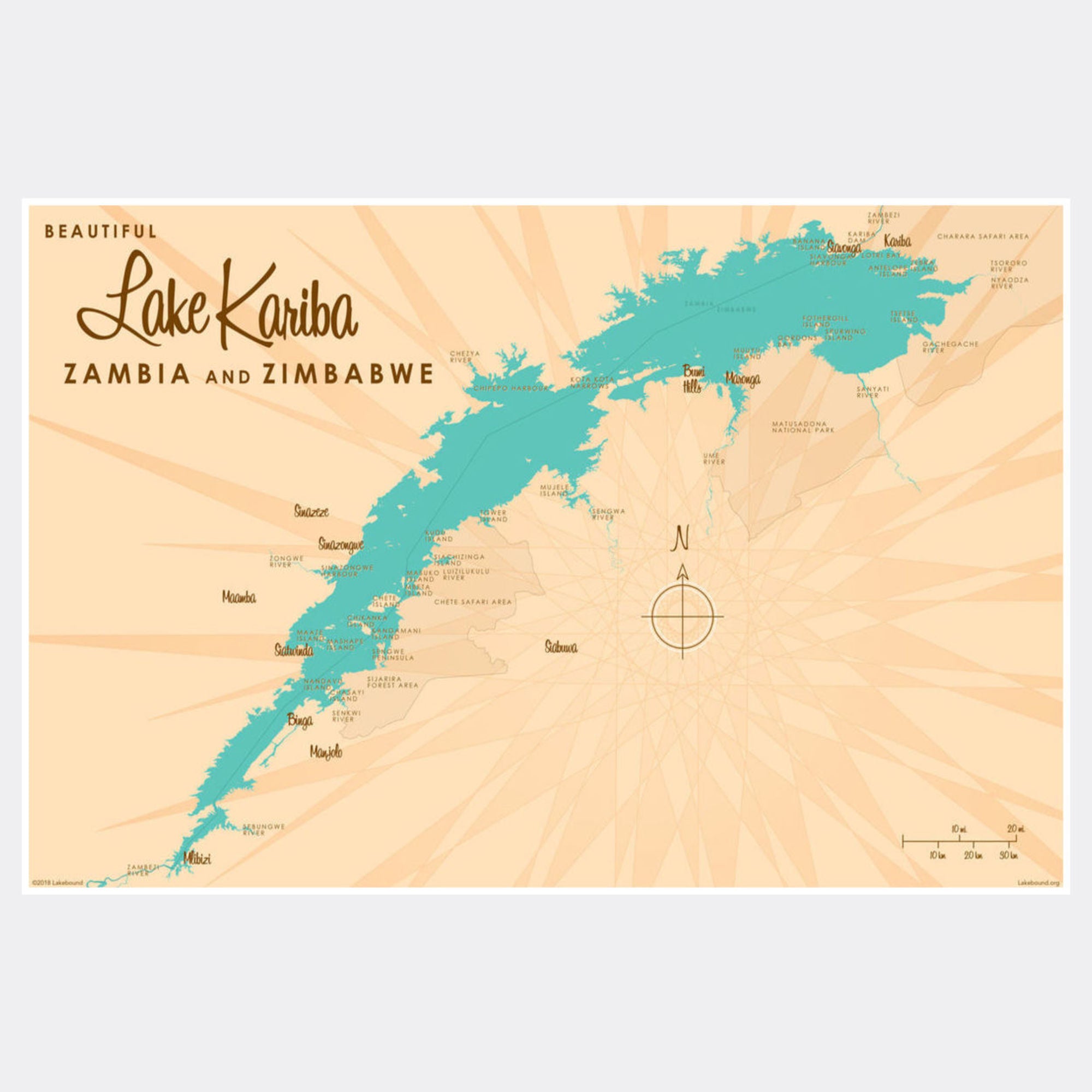 Lake Kariba, Zambia & Zimbabwe, Paper Print