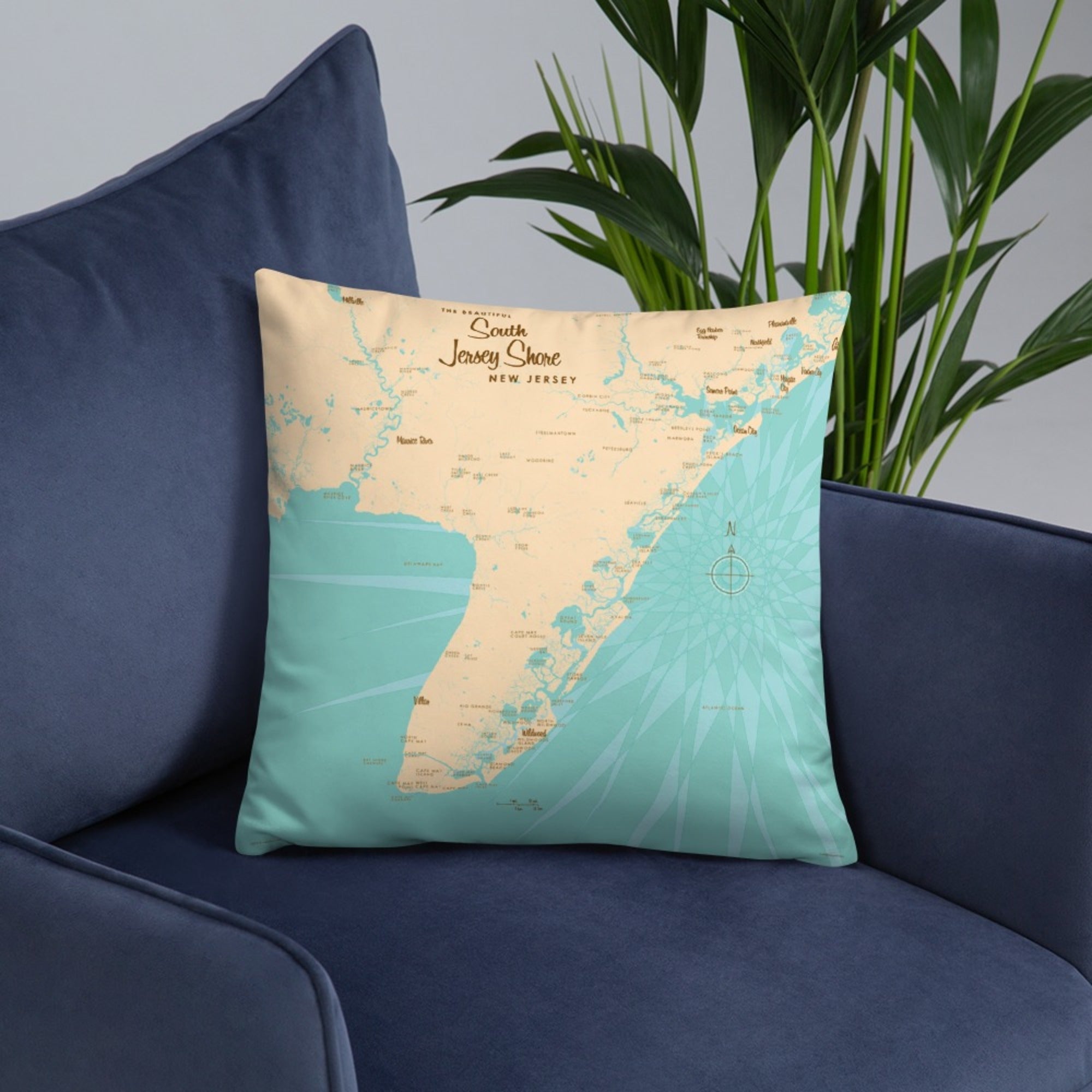 South Jersey Shore New Jersey Pillow