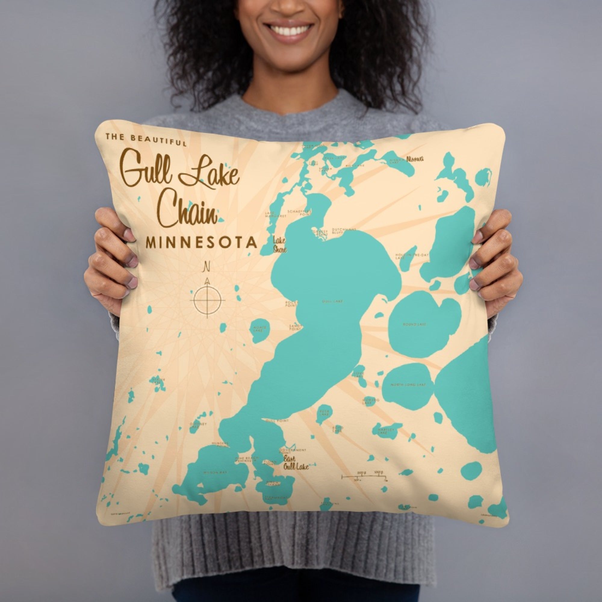 Gull Lake Chain Minnesota Pillow