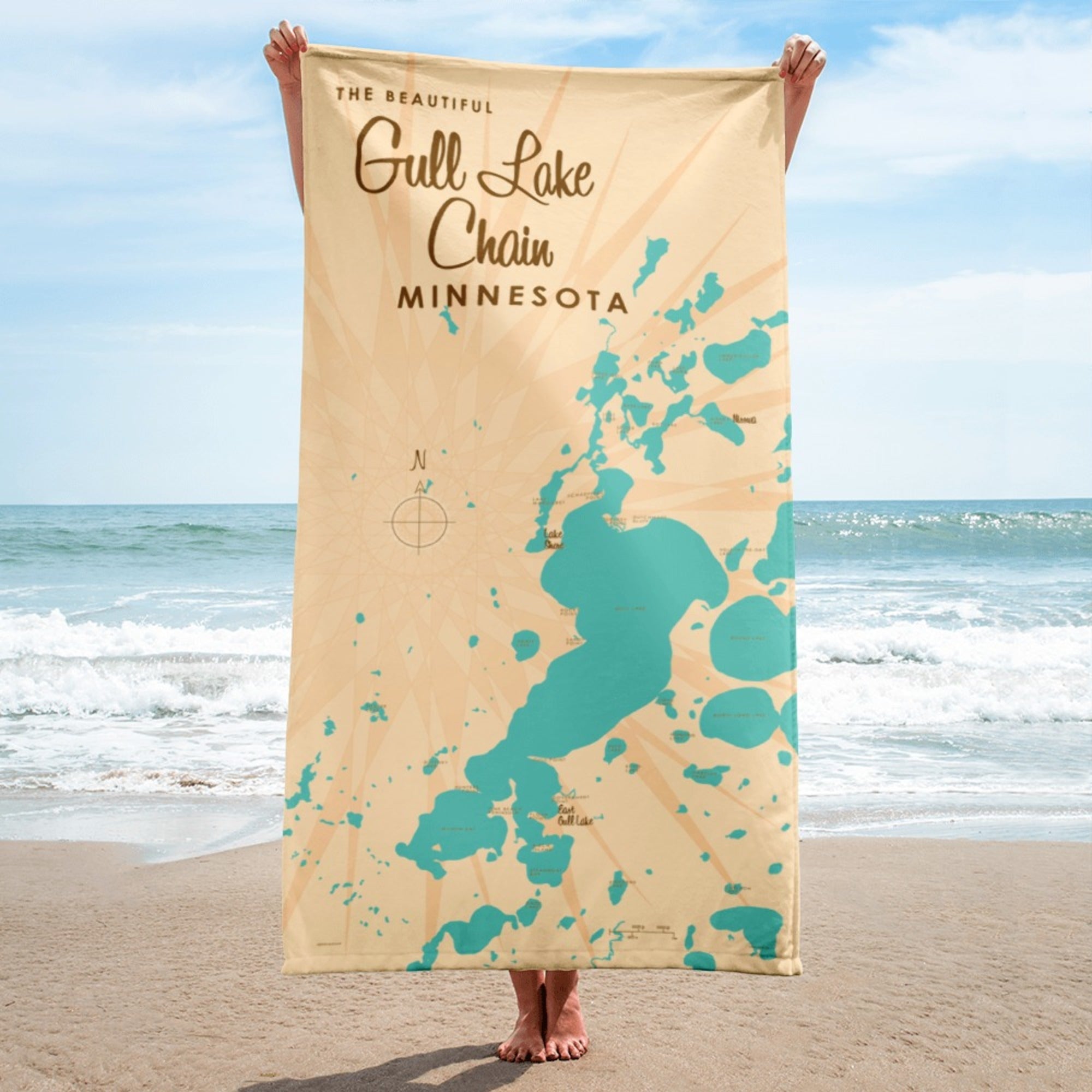 Gull Lake Chain Minnesota Beach Towel