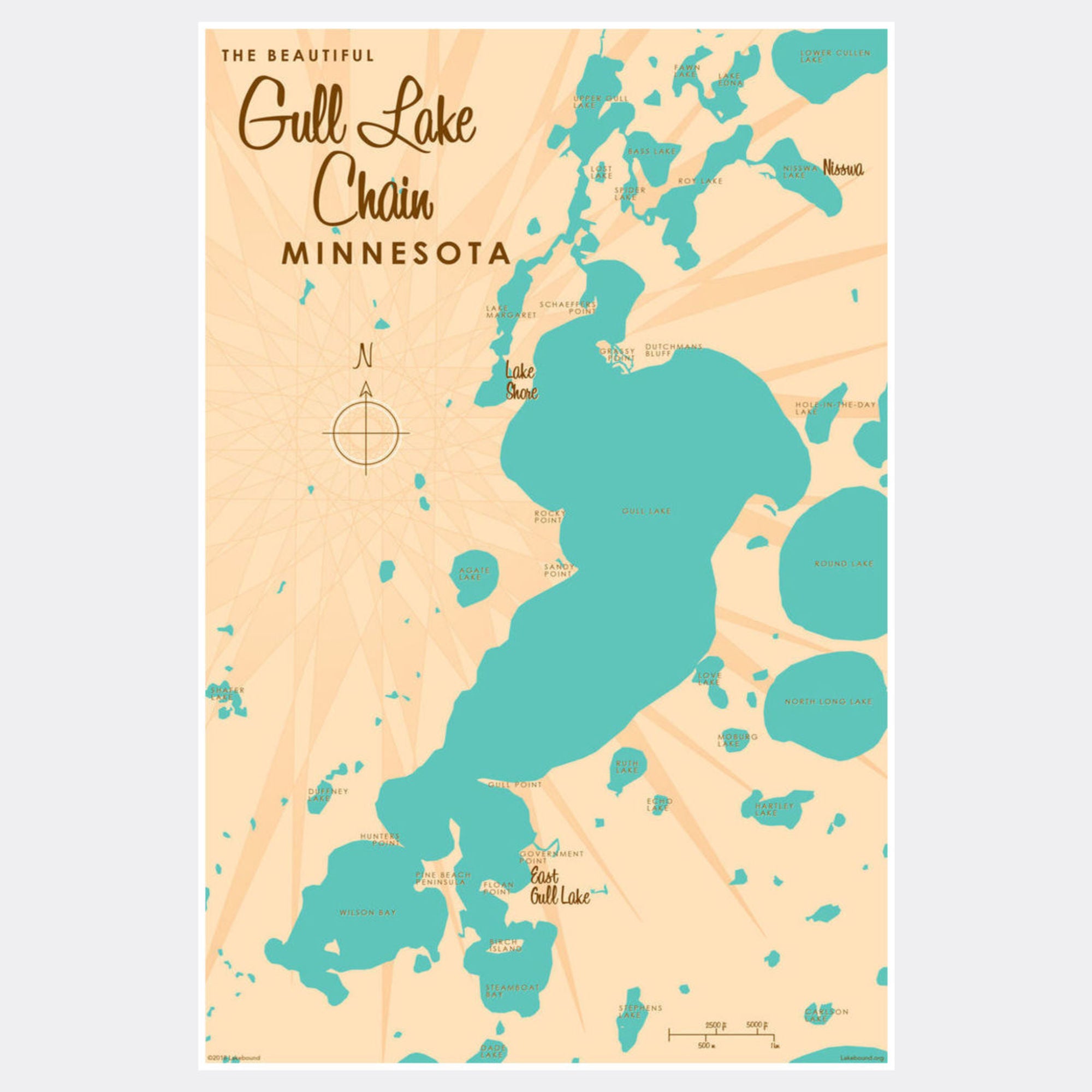 Gull Lake Chain Minnesota, Paper Print
