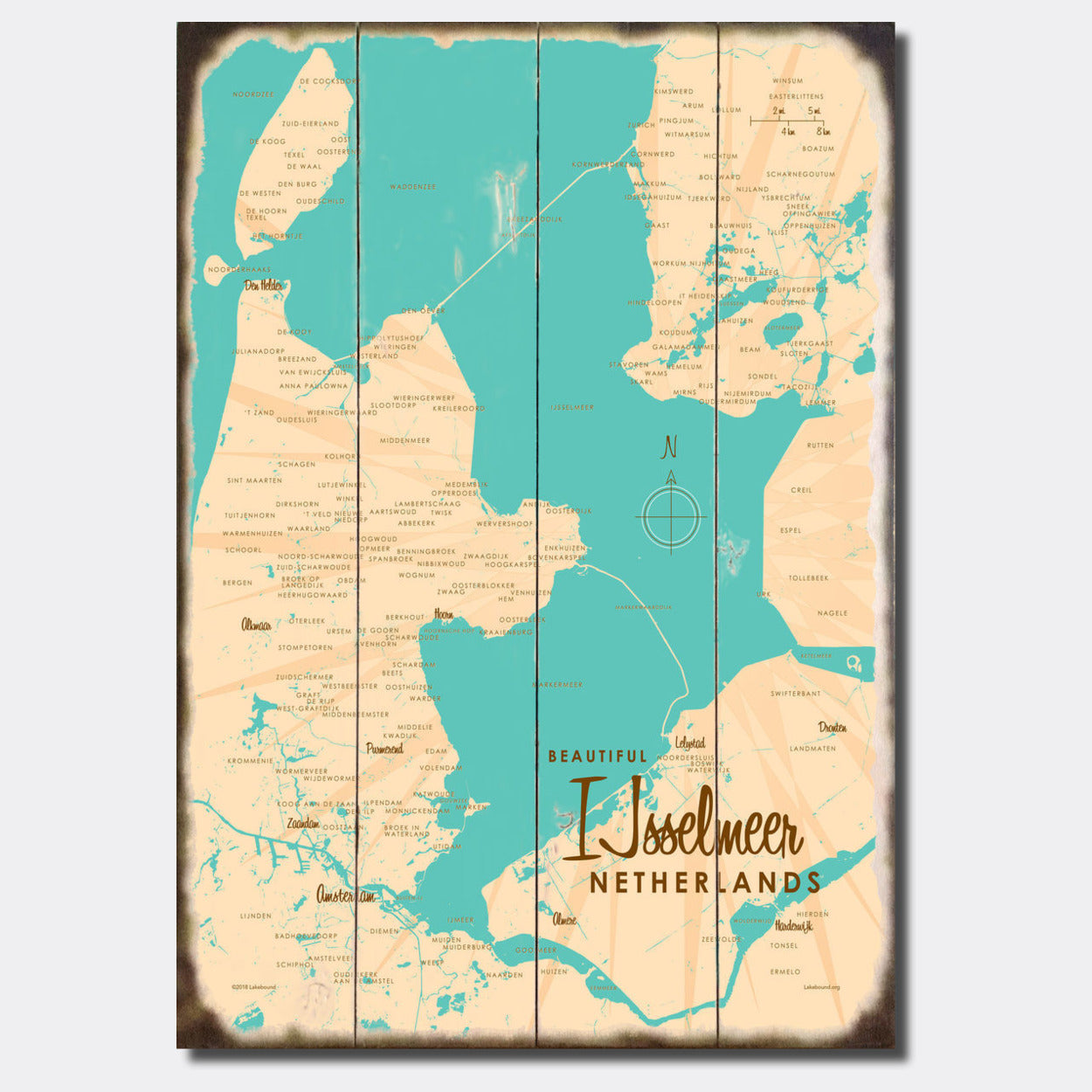 IJsselmeer Netherlands, Sign Map Art