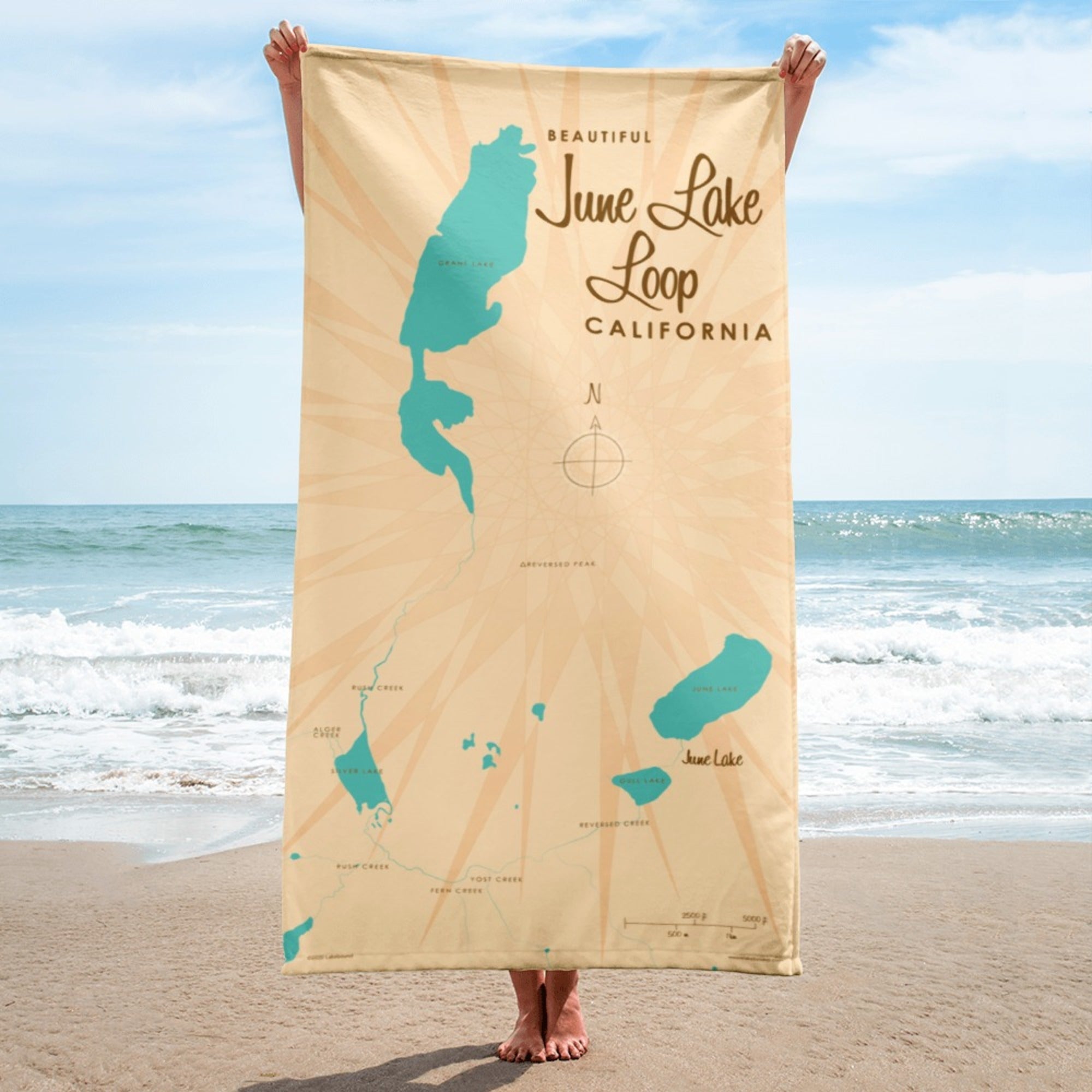 June Lake Loop California Beach Towel