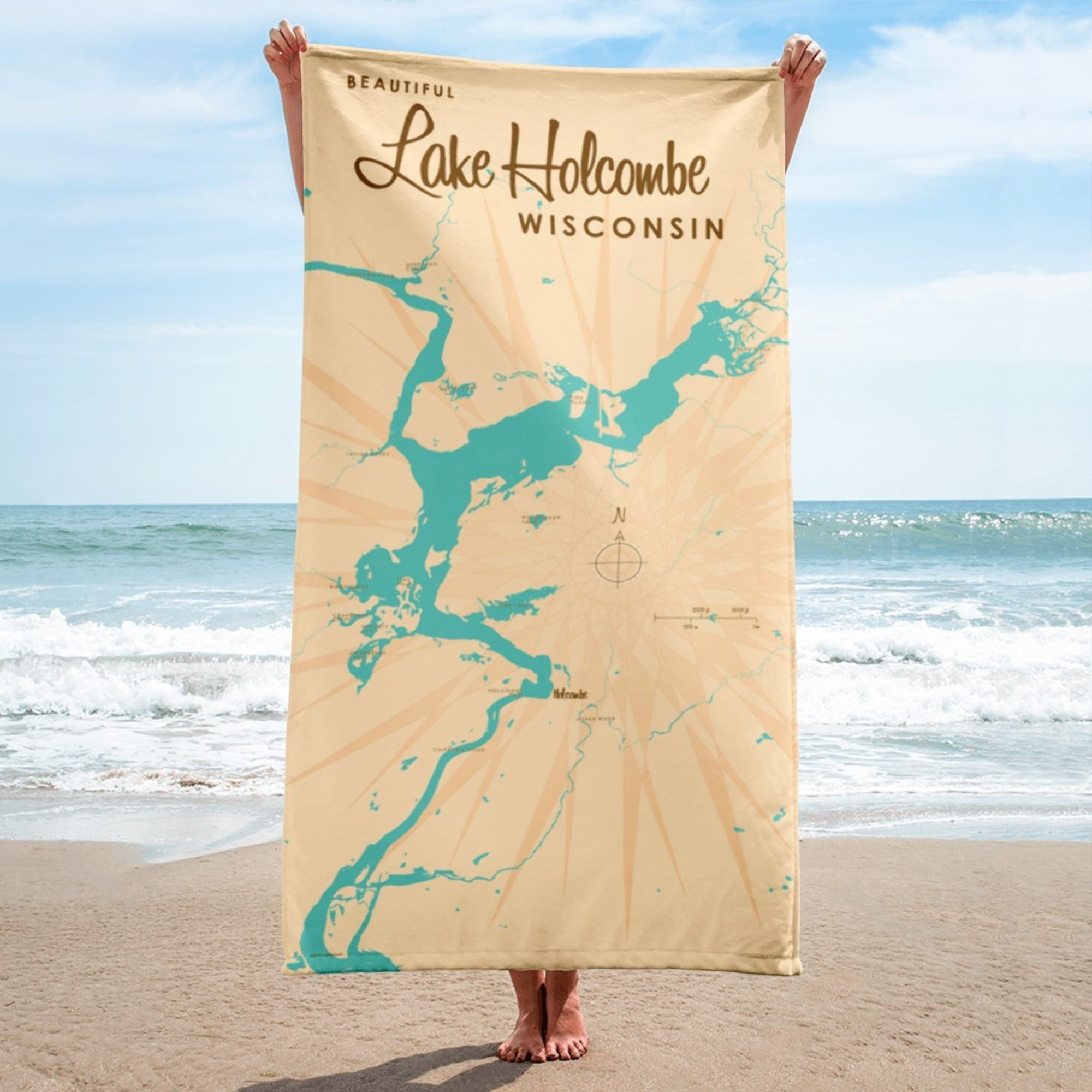 Lake Holcombe Wisconsin Beach Towel
