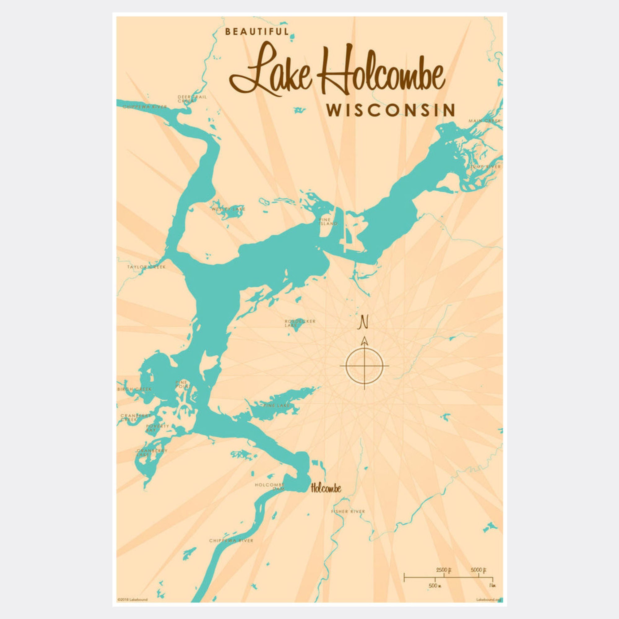 Lake Holcombe Wisconsin, Paper Print