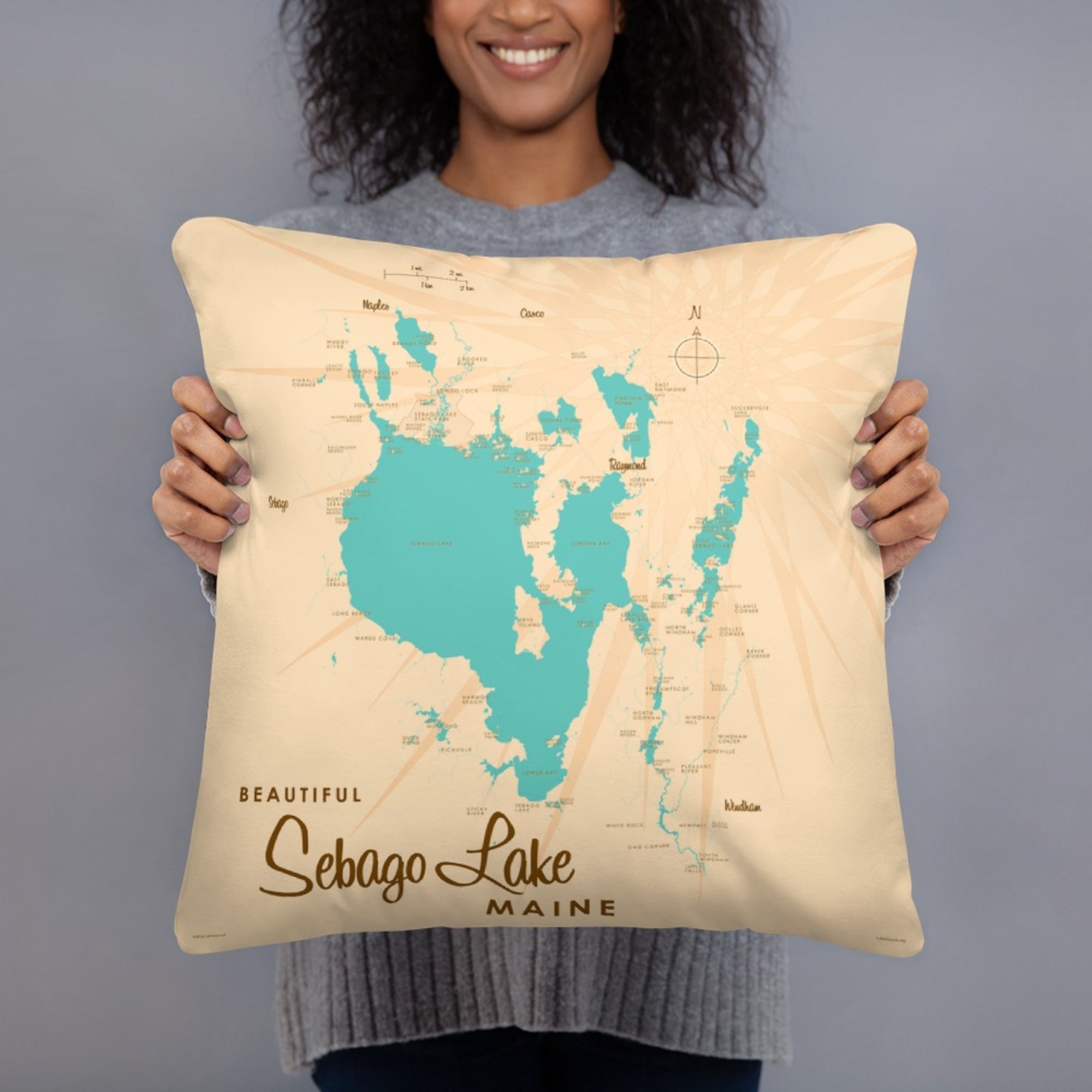 Sebago Lake Maine Pillow