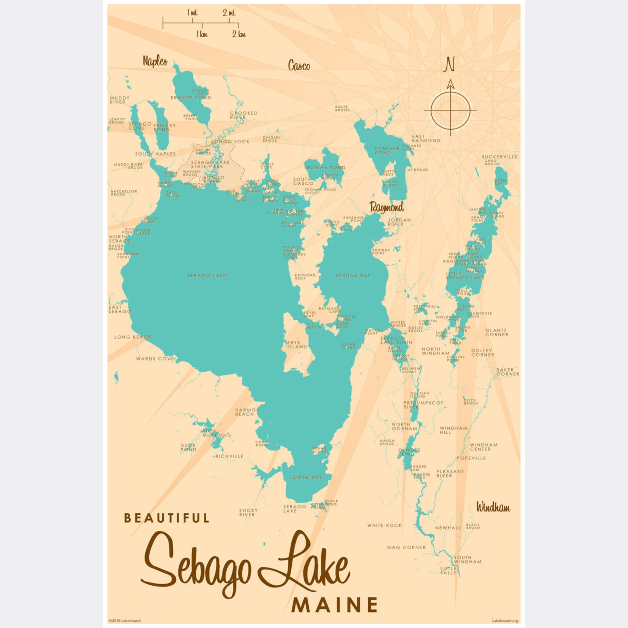 Sebago Lake Maine, Paper Print