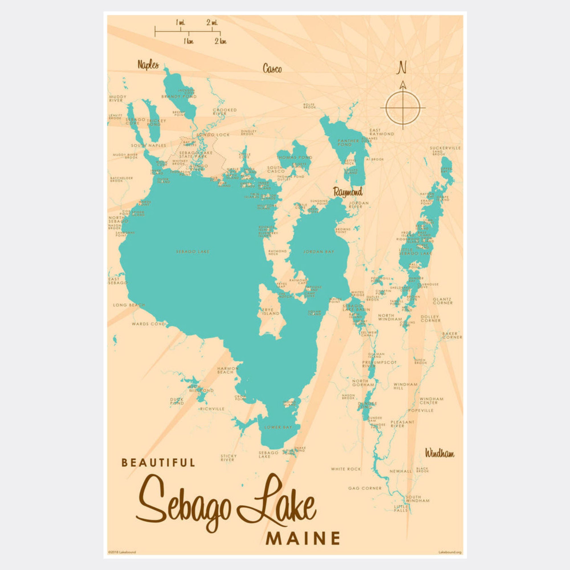 Sebago Lake Maine, Paper Print