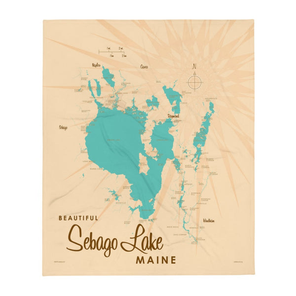 Sebago Lake Maine Throw Blanket