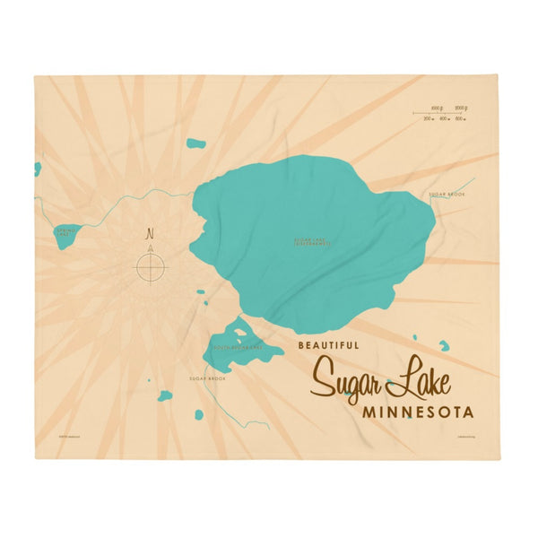 Sugar Lake Minnesota Throw Blanket