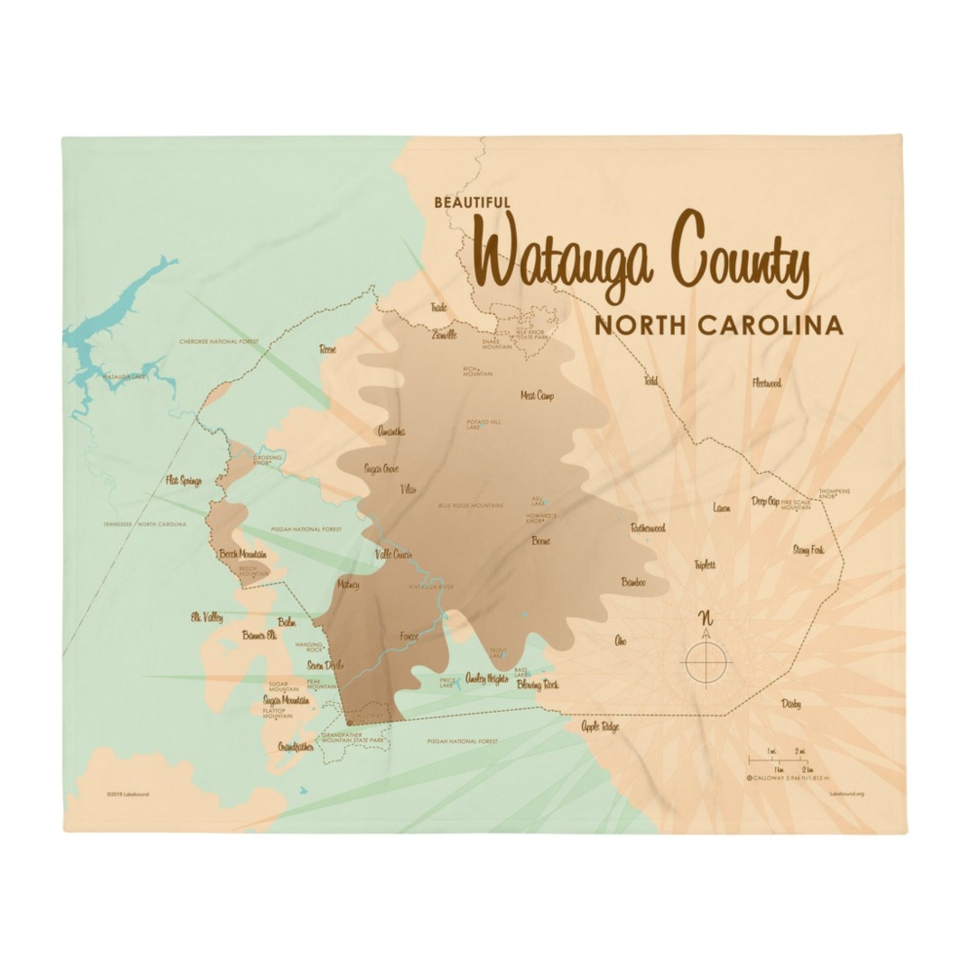 Watauga County North Carolina Throw Blanket
