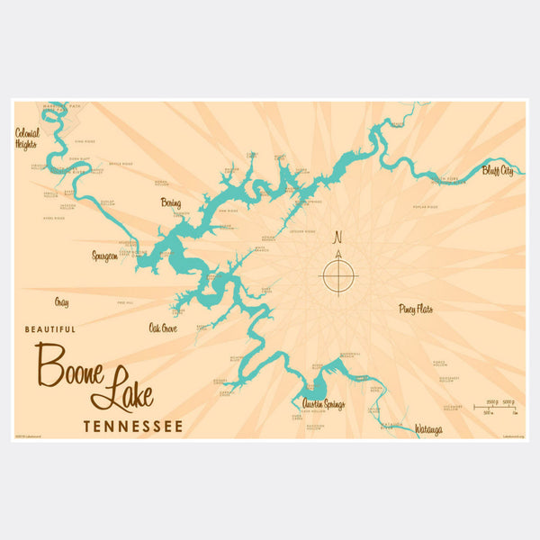 Boone Lake Tennessee, Paper Print