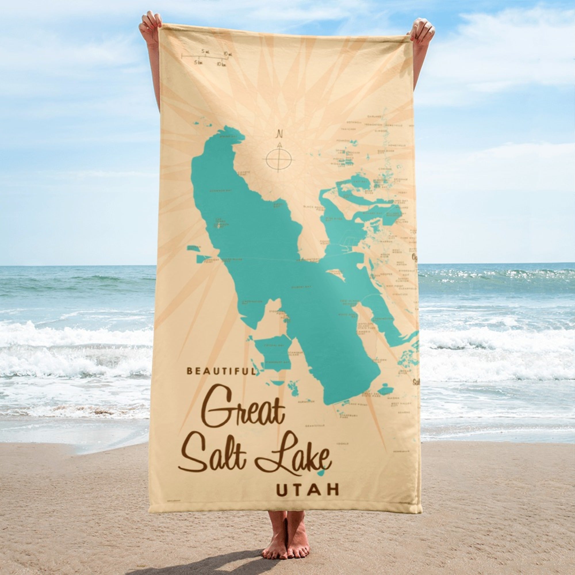 Great Salt Lake Utah Beach Towel