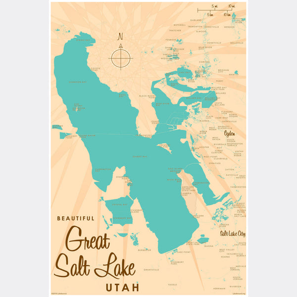 Great Salt Lake Utah, Paper Print