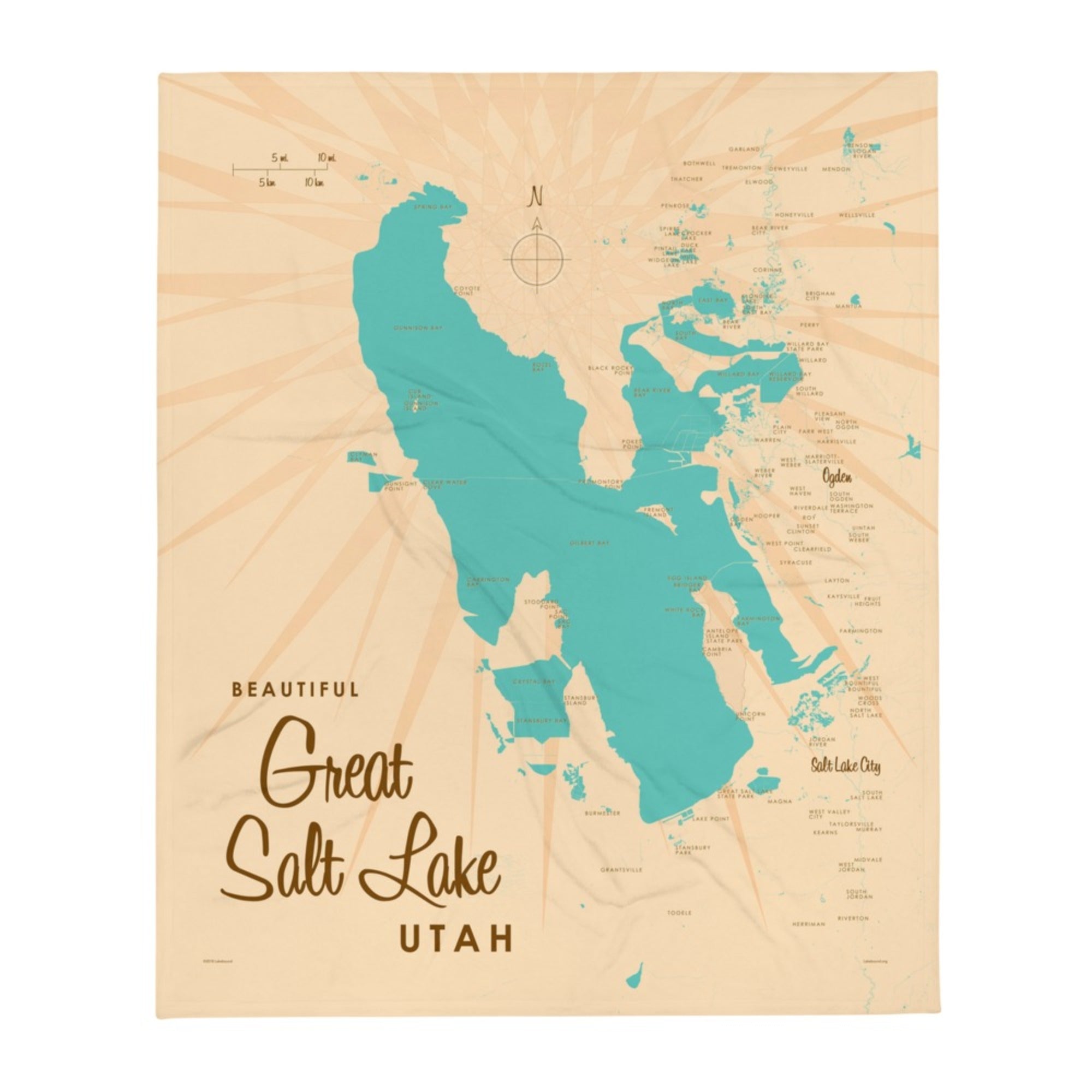 Great Salt Lake Utah Throw Blanket