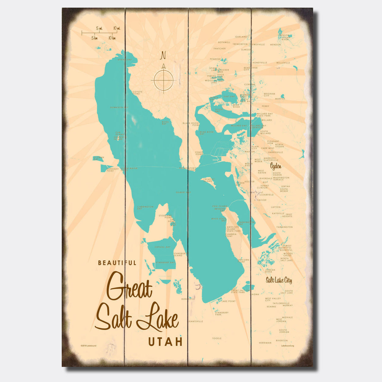 Great Salt Lake Utah, Sign Map Art