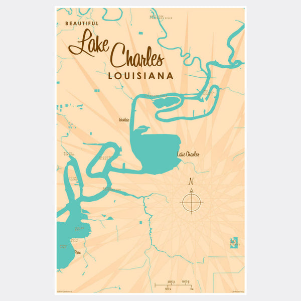 Lake Charles Louisiana, Paper Print