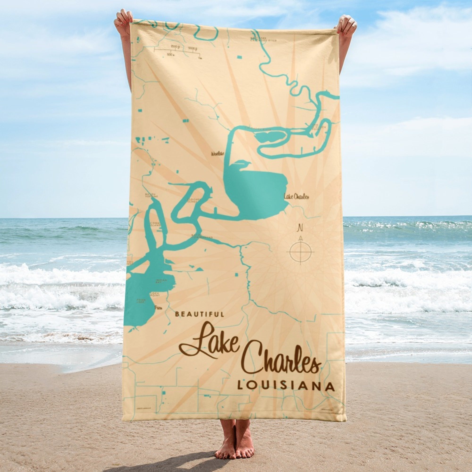 Lake Charles Louisiana Beach Towel