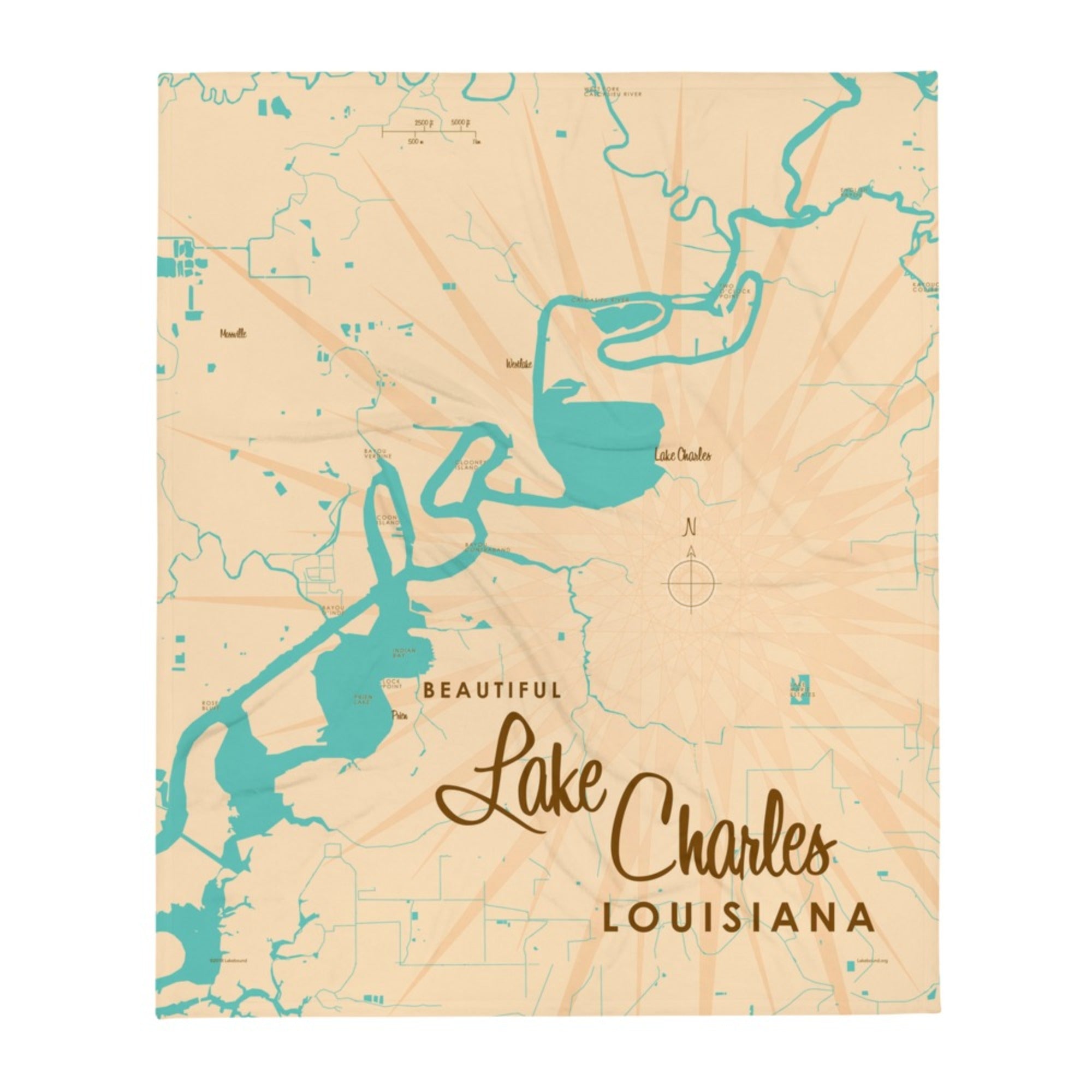 Lake Charles Louisiana Throw Blanket