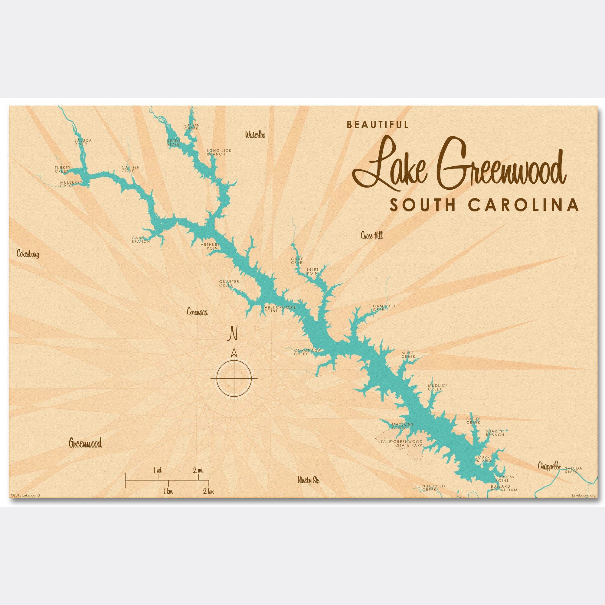 Lake Greenwood South Carolina, Canvas Print