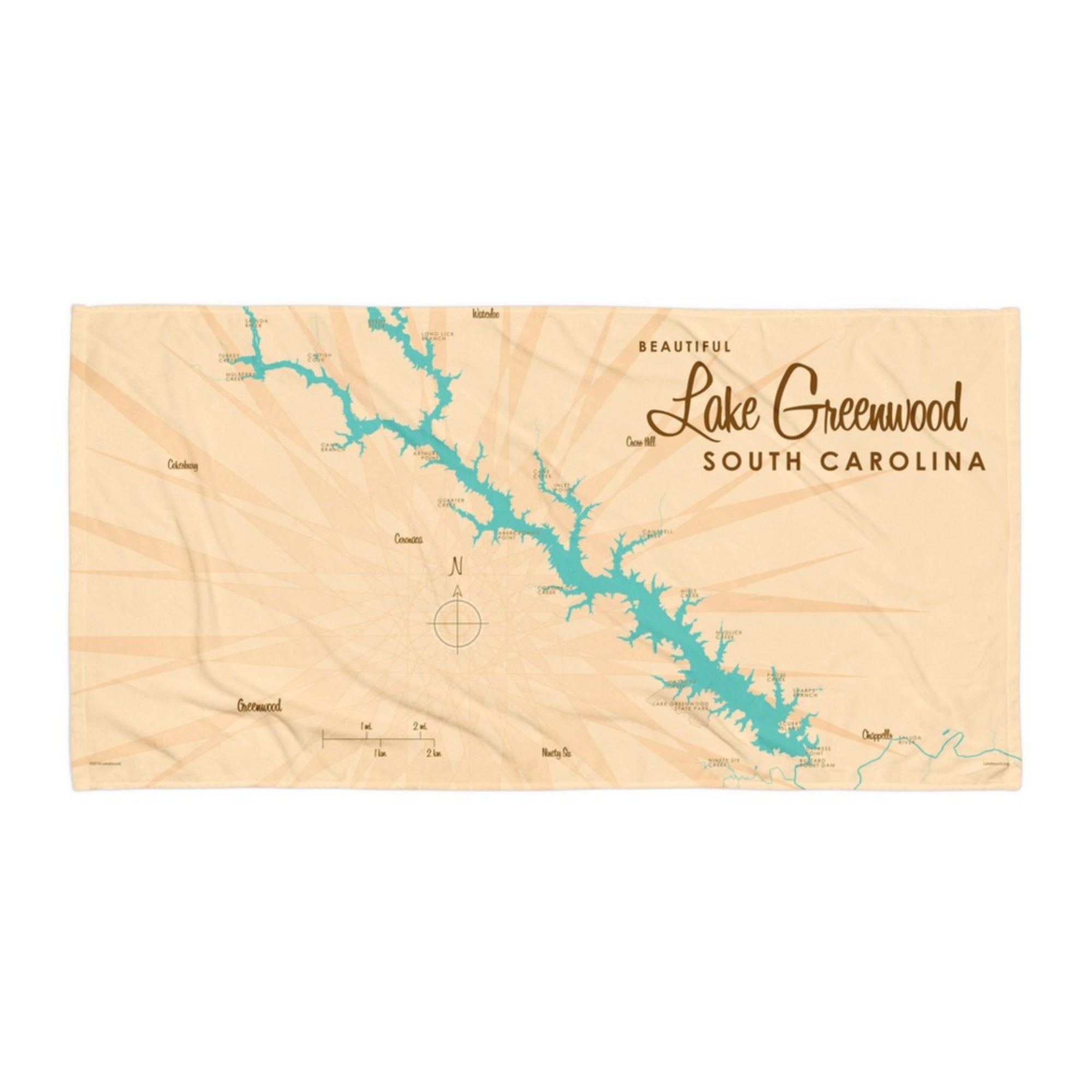 Lake Greenwood South Carolina Beach Towel